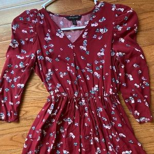 red dress with small flowers